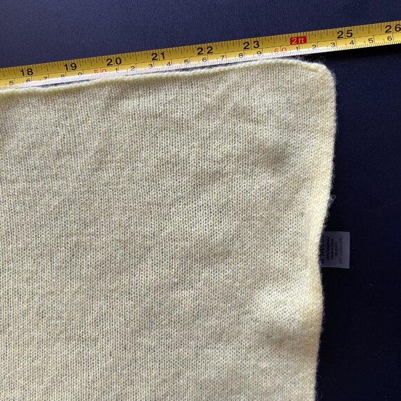 Pure Amici 100% Cashmere Body Wrap Knit Large Scarf Lemon Yellow 25"x71" - Picture 5 of 9